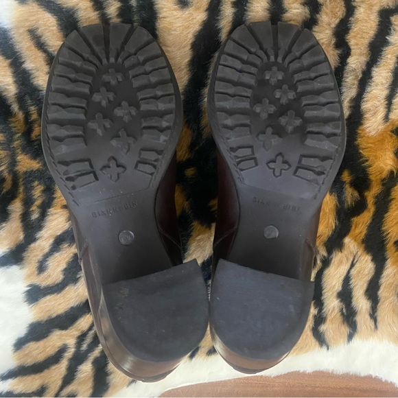 Brown Leather Stacked Heel Gianni Bini Ankle Boots Size 8 1/2 - Picture 14 of 16